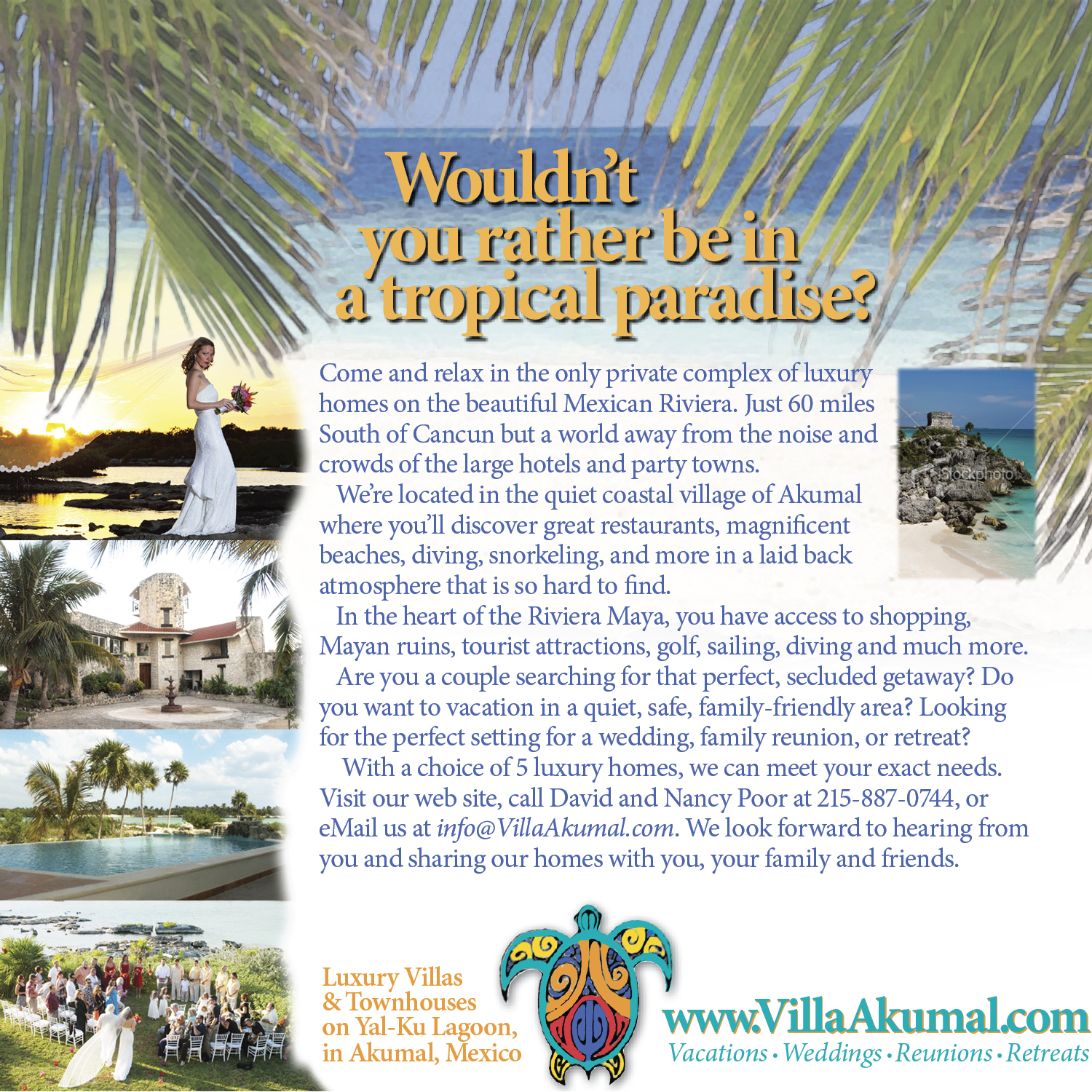 Advertisement Design by Peter Nam for www.VillaAkumal.com | Design #99570