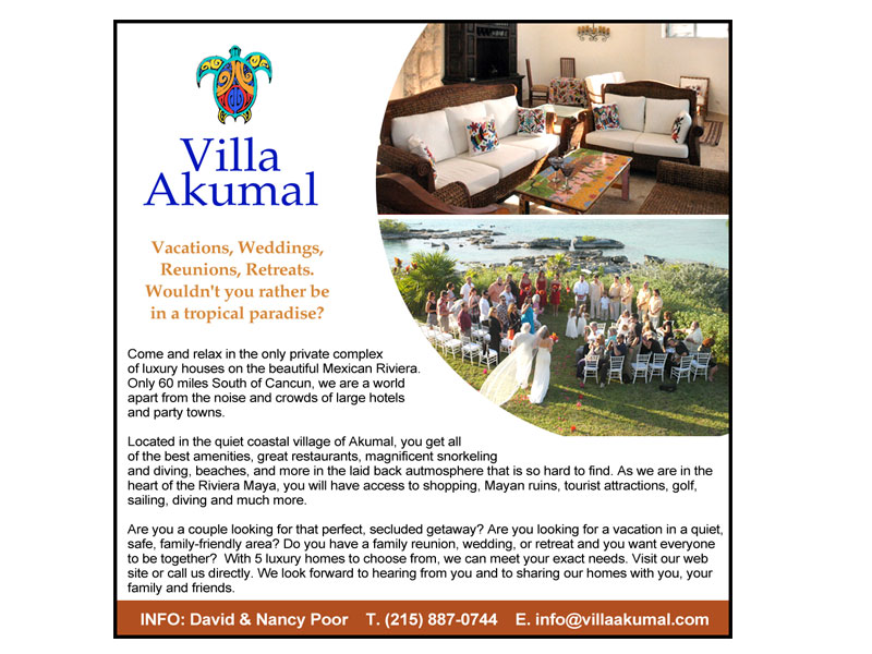 Advertisement Design by 610designs.com for www.VillaAkumal.com | Design #99773