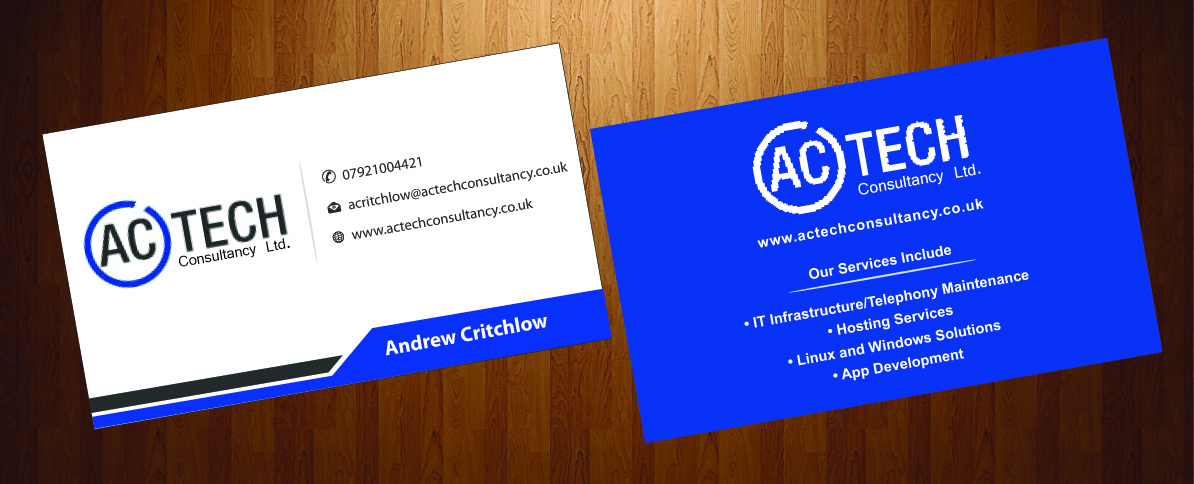 Design de Carte de Visite par HarmiDesigning pour AC Tech Consultancy Ltd | Design #3621781