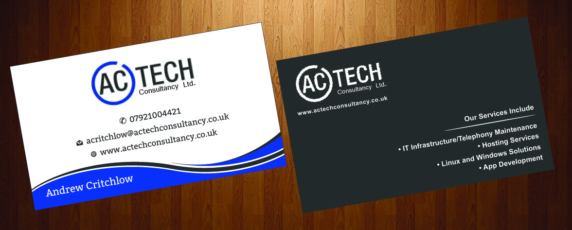 Design de Carte de Visite par HarmiDesigning pour AC Tech Consultancy Ltd | Design #3622004