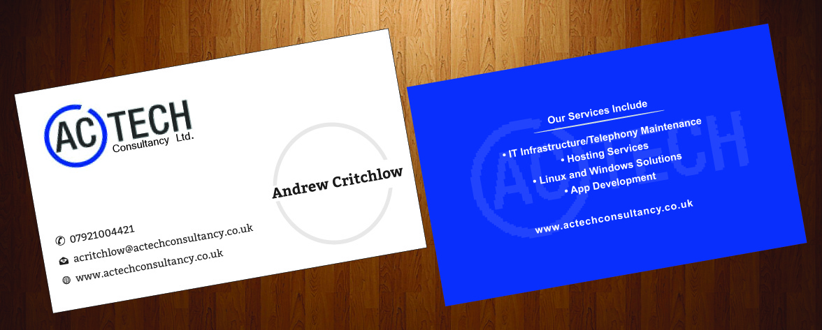 Design de Carte de Visite par HarmiDesigning pour AC Tech Consultancy Ltd | Design #3622019