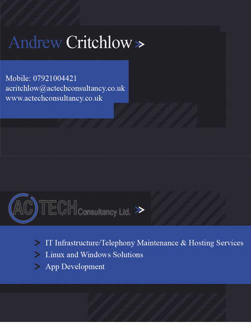 Diseño de Tarjeta de Presentación por SamyPhotoshop para AC Tech Consultancy Ltd | Diseño #3616902