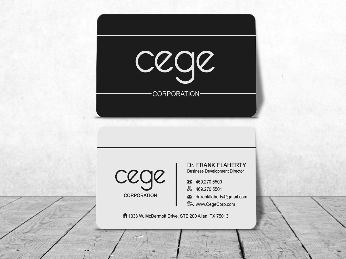 Business Card Design by Sajin for Cege Corporation | Design #3650284