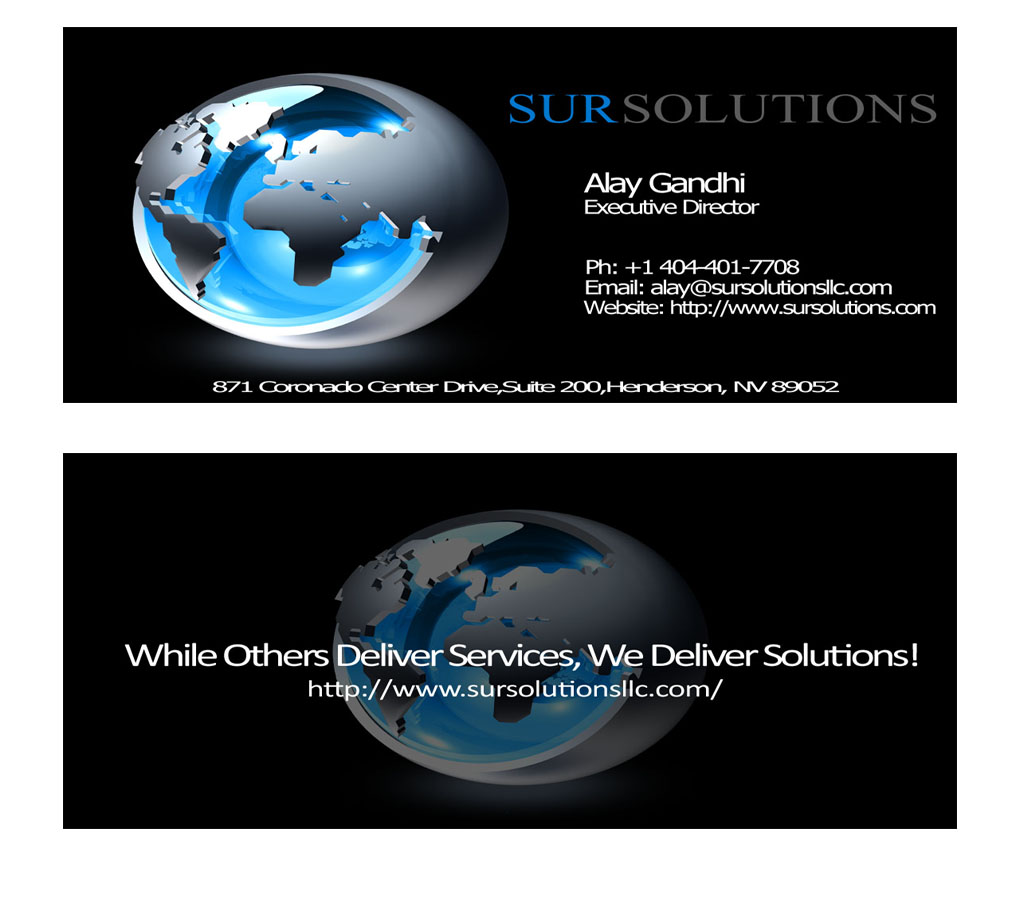Business Card Design by rjian for Sur Solutions | Design #3654806