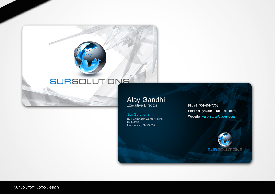 Business Card Design by disign for Sur Solutions | Design #3640828