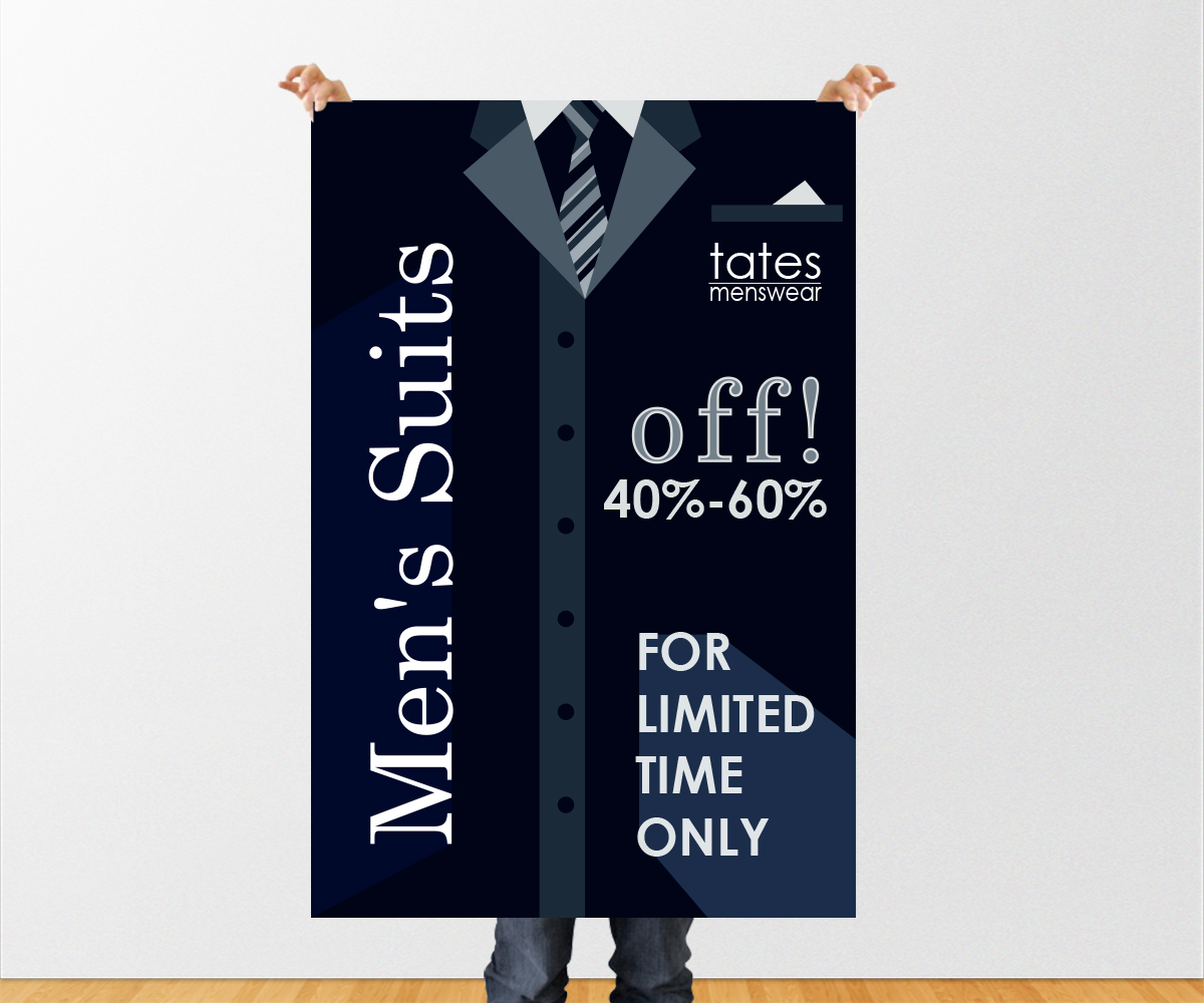 Poster Design by Intro Base for Tates Menswear | Design #3629092