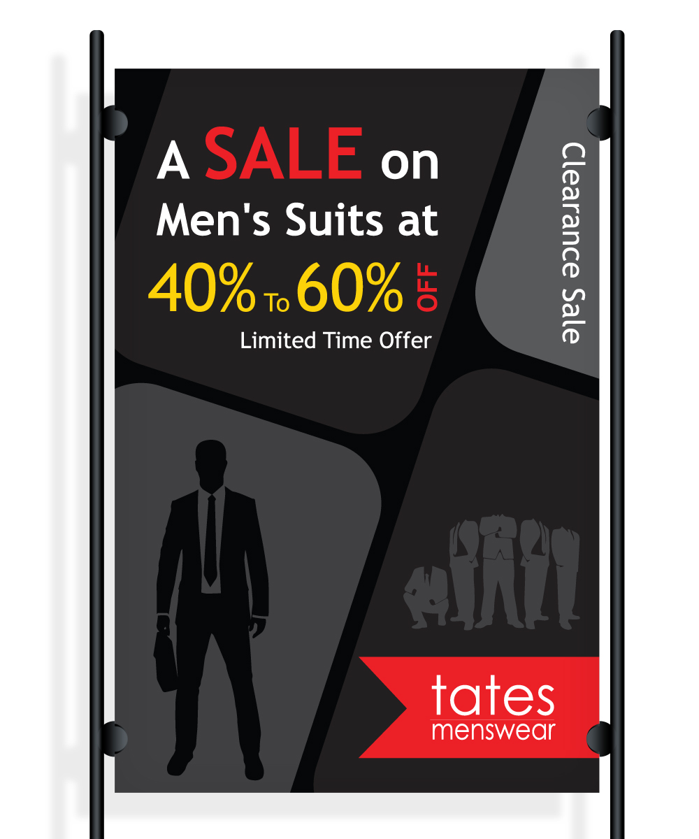 Poster Design by CreativeTrick for Tates Menswear | Design #3626663