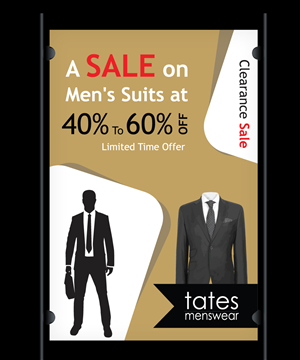 Diseño de Póster por CreativeTrick para Tates Menswear | Diseño: #3626671