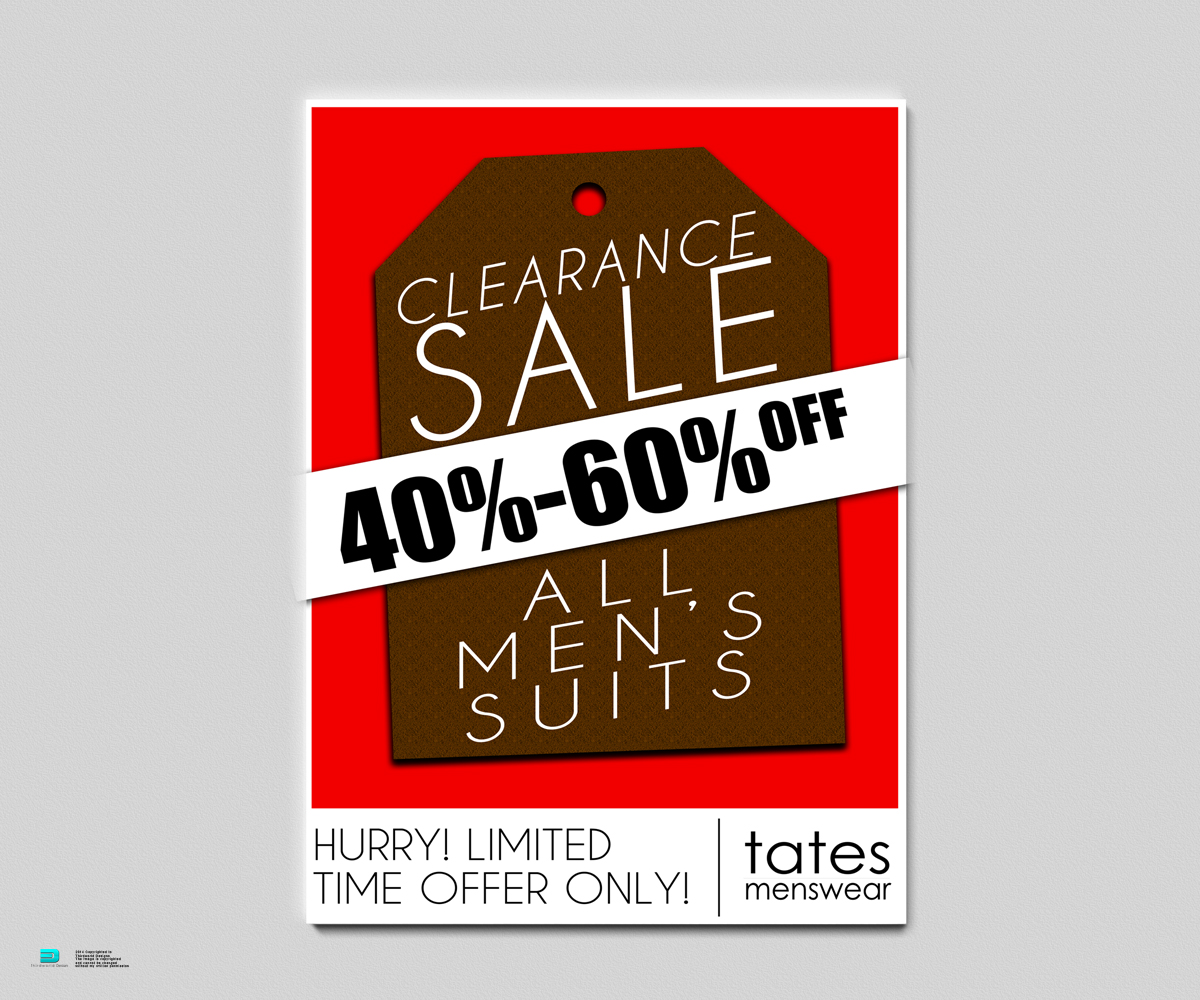 Poster Design by Aurelio III for Tates Menswear | Design #3627245