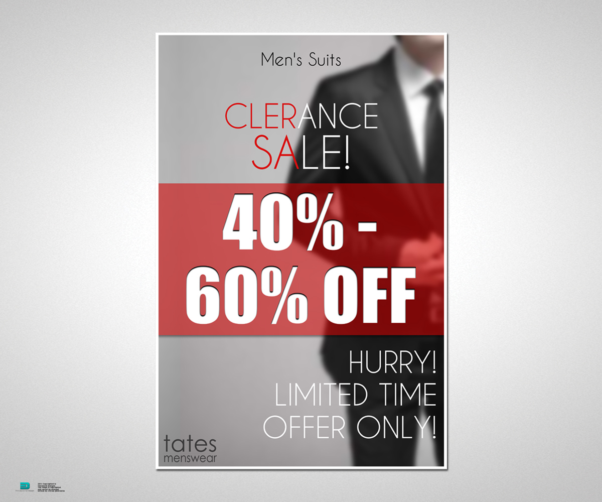 Poster-Design von Aurelio III für Tates Menswear | Design #3641379