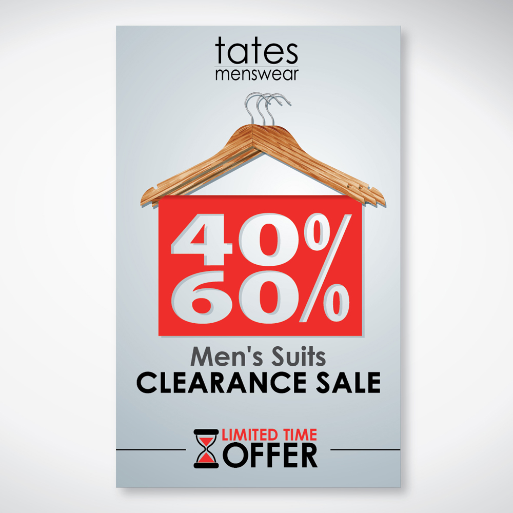 Poster Design by tuan1968 for Tates Menswear | Design #3625672