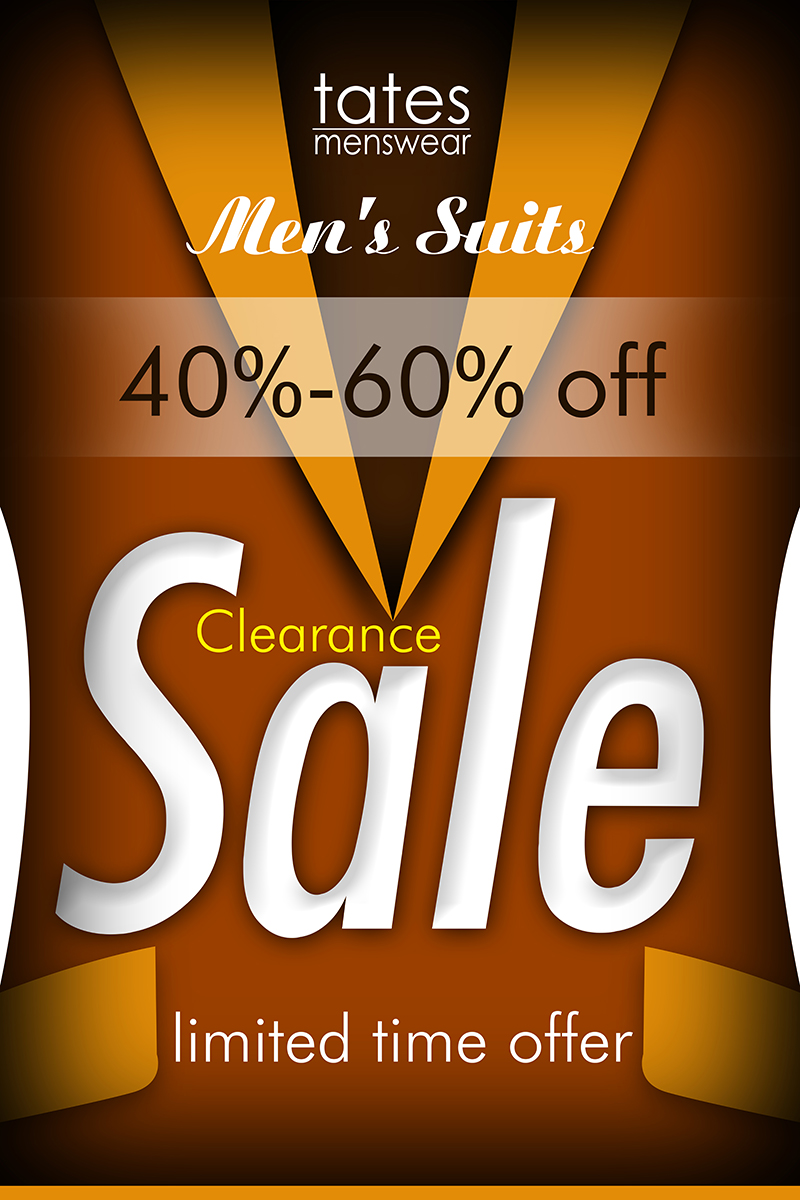 Design de Poster par monetwebdesigns pour Tates Menswear | Design #3630509