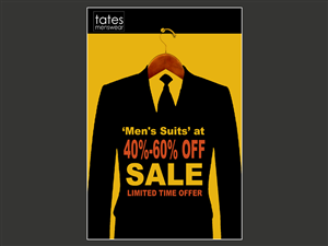 Design de Poster par whitepaper pour Tates Menswear | Design : #3626840