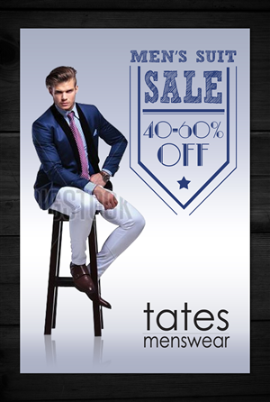Poster-Design von ESolz Technologies für Tates Menswear | Design #3625573
