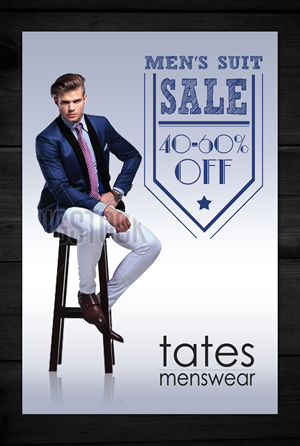 Professional, Masculine, Store Poster Design for Tates Menswear by ...