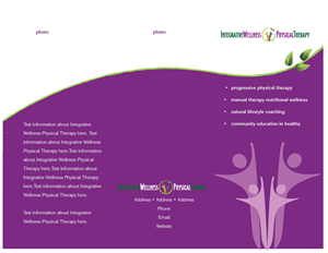 Brochure Design by boonedesigns for Integrative Wellness and Physical Therapy | Design: #3667775