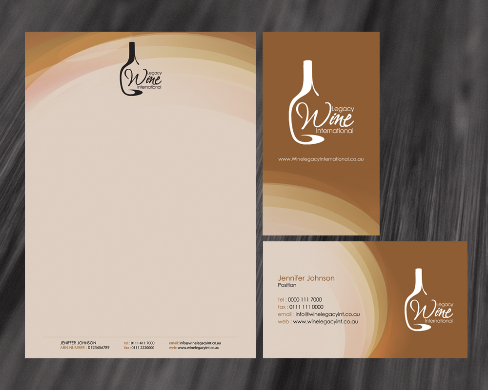 Diseño de Papelería por diRtY.EMM para Legacy Wine International | Diseño #913584