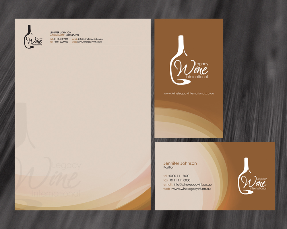 Diseño de Papelería por diRtY.EMM para Legacy Wine International | Diseño #913587