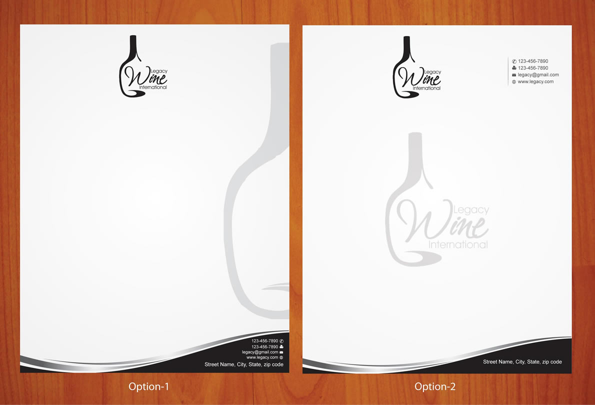 Diseño de Papelería por Sbss para Legacy Wine International | Diseño #912746