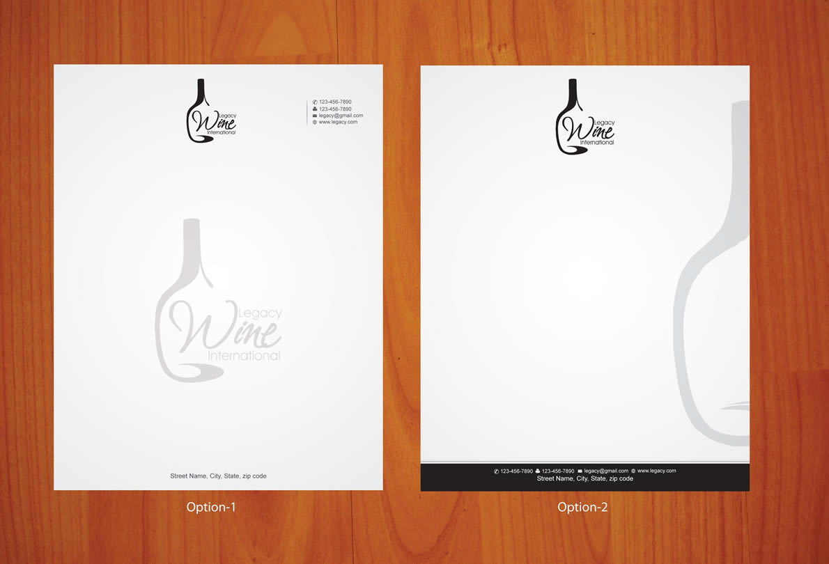 Diseño de Papelería por Sbss para Legacy Wine International | Diseño #912748