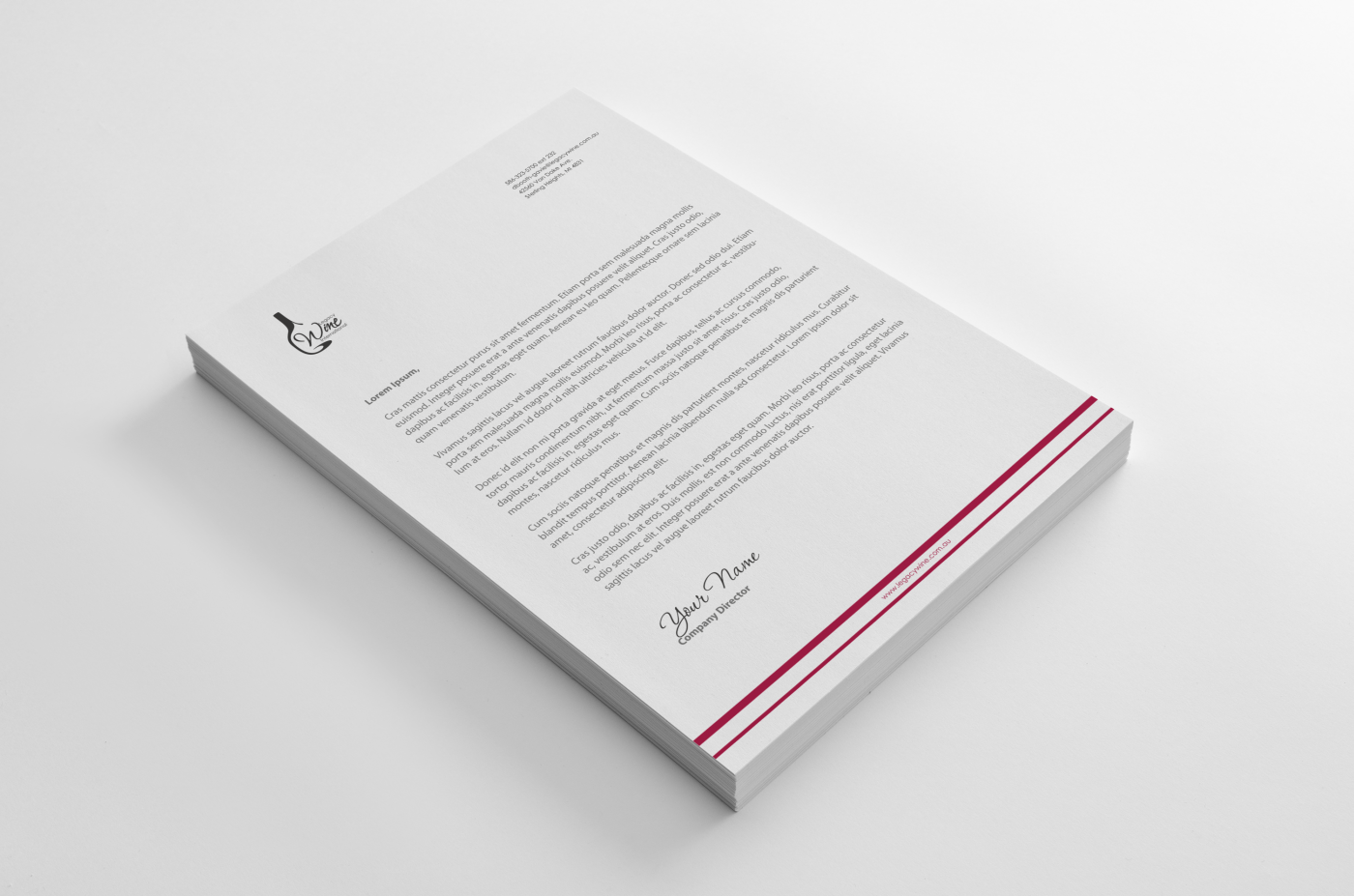 Stationery Design by HYPdesign for Legacy Wine International | Design #914559