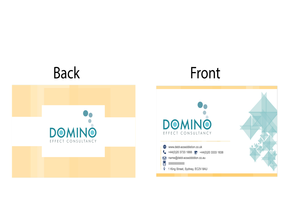 Diseño de Tarjeta de Presentación por Shivam Dev para Domino Effect Consultancy | Diseño #3644312