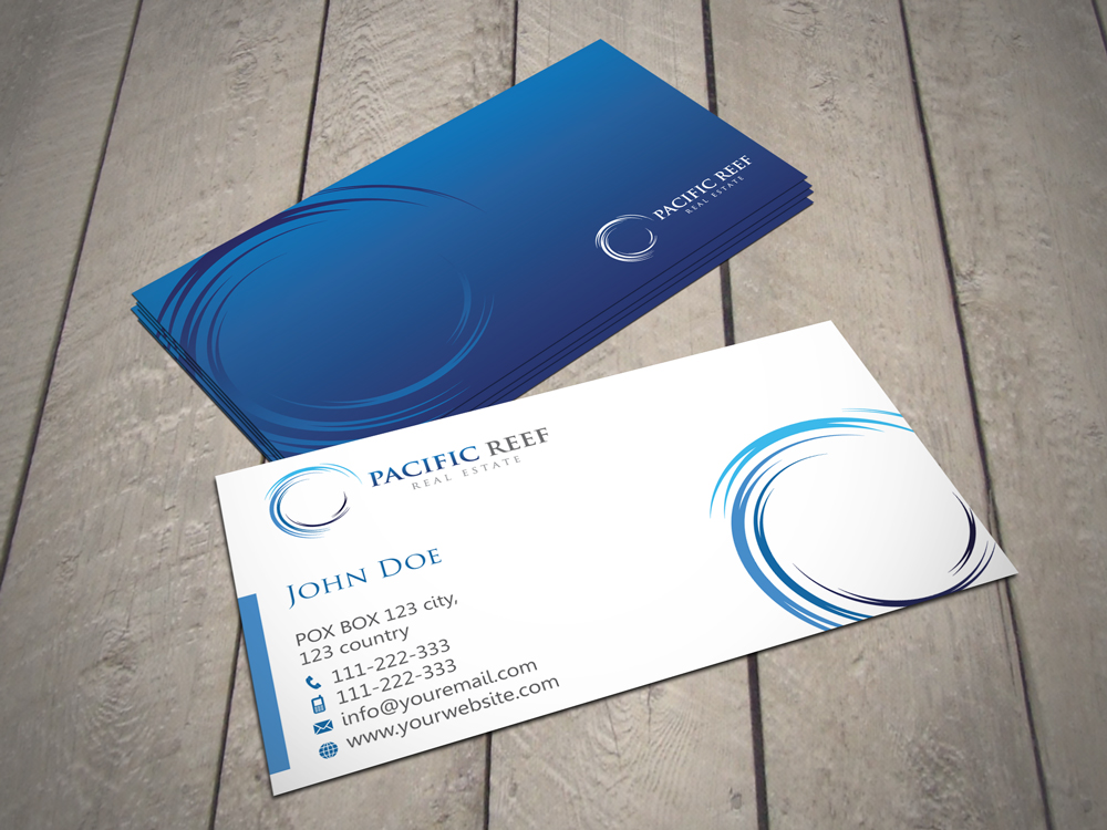 Business Card Design by HammyHS for Pacific Reef Real Estate | Design #3637255