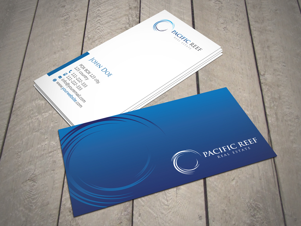 Business Card Design by HammyHS for Pacific Reef Real Estate | Design #3639750