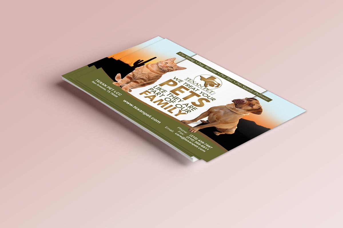 Diseño de Postal por NatPearlDesigns para Texan Pet LLC | Diseño #3656076