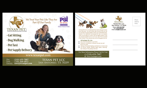 Pet Care Business Post Card | Diseño de Postal por NatPearlDesigns