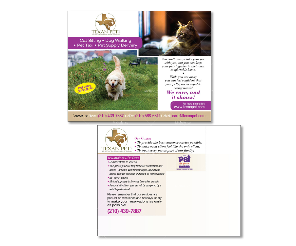 Diseño de Postal por Michele_co para Texan Pet LLC | Diseño #3696220