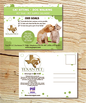 Postcard Design by alex989 for Texan Pet LLC | Design: #3687925
