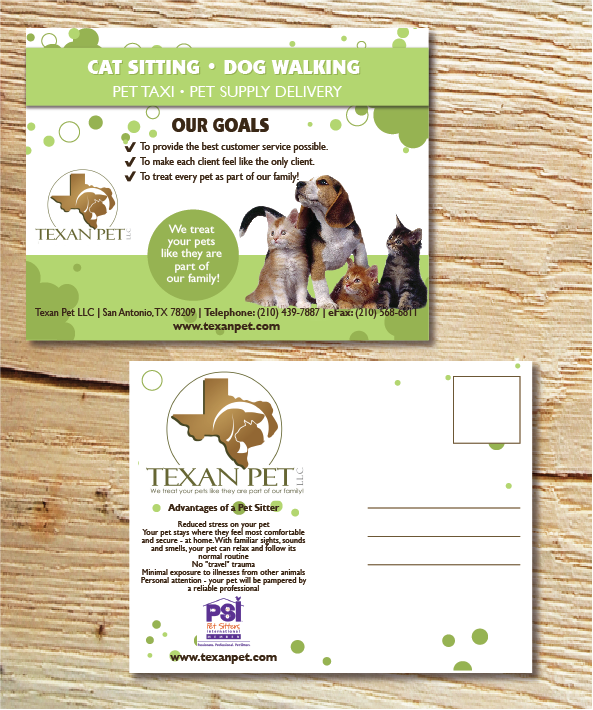 Postcard Design by alex989 for Texan Pet LLC | Design #3687928