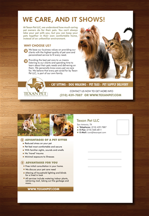 Postcard Design by rkailas for Texan Pet LLC | Design: #3687760