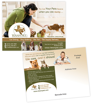 Postcard Design by creationz2011 for Texan Pet LLC | Design: #3663732