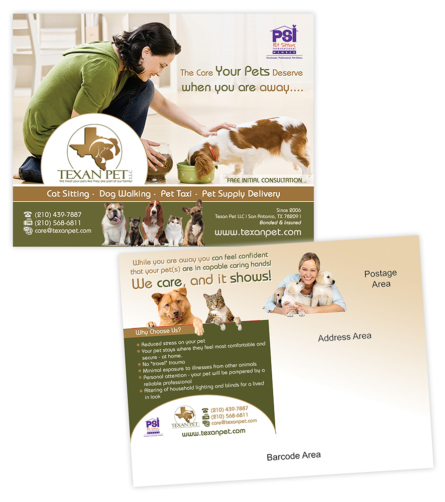 Postcard Design by creationz2011 for Texan Pet LLC | Design #3667064