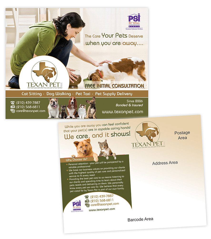 Design de Carte Postale par creationz2011 pour Texan Pet LLC | Design #3703096