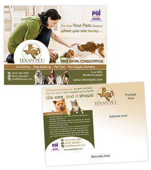 Postcard Design by creationz2011 for Texan Pet LLC | Design: #3703096