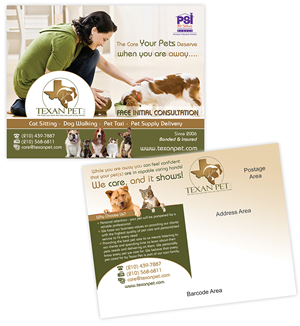 Postcard Design by creationz2011 for Texan Pet LLC | Design: #3703255