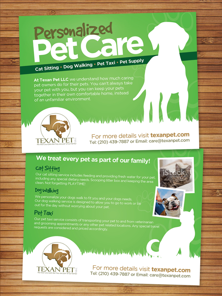 Diseño de Postal por John Mares para Texan Pet LLC | Diseño #3662475