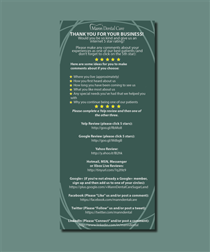 Card Design by galleria.by.leah for Mann Dental Care, P.A. | Design: #3631383