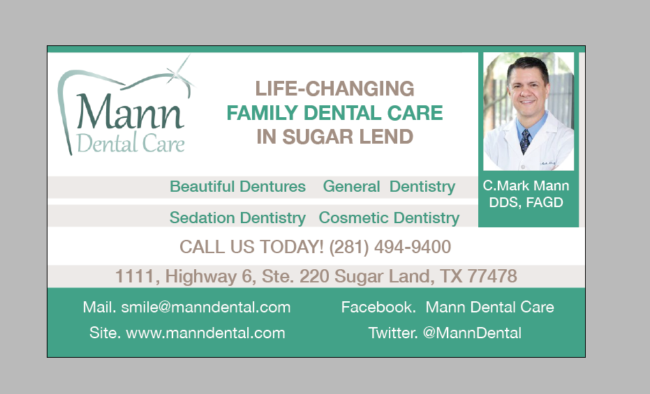 Diseño de Tarjeta por Graphica27 para Mann Dental Care, P.A. | Diseño #3646901