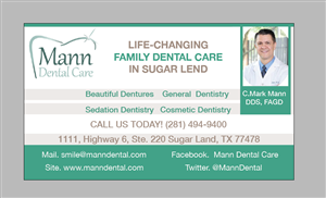 Card Design by Graphica27 for Mann Dental Care, P.A. | Design: #3646901