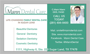 Karten-Design von Graphica27 für Mann Dental Care, P.A. | Design #3646977