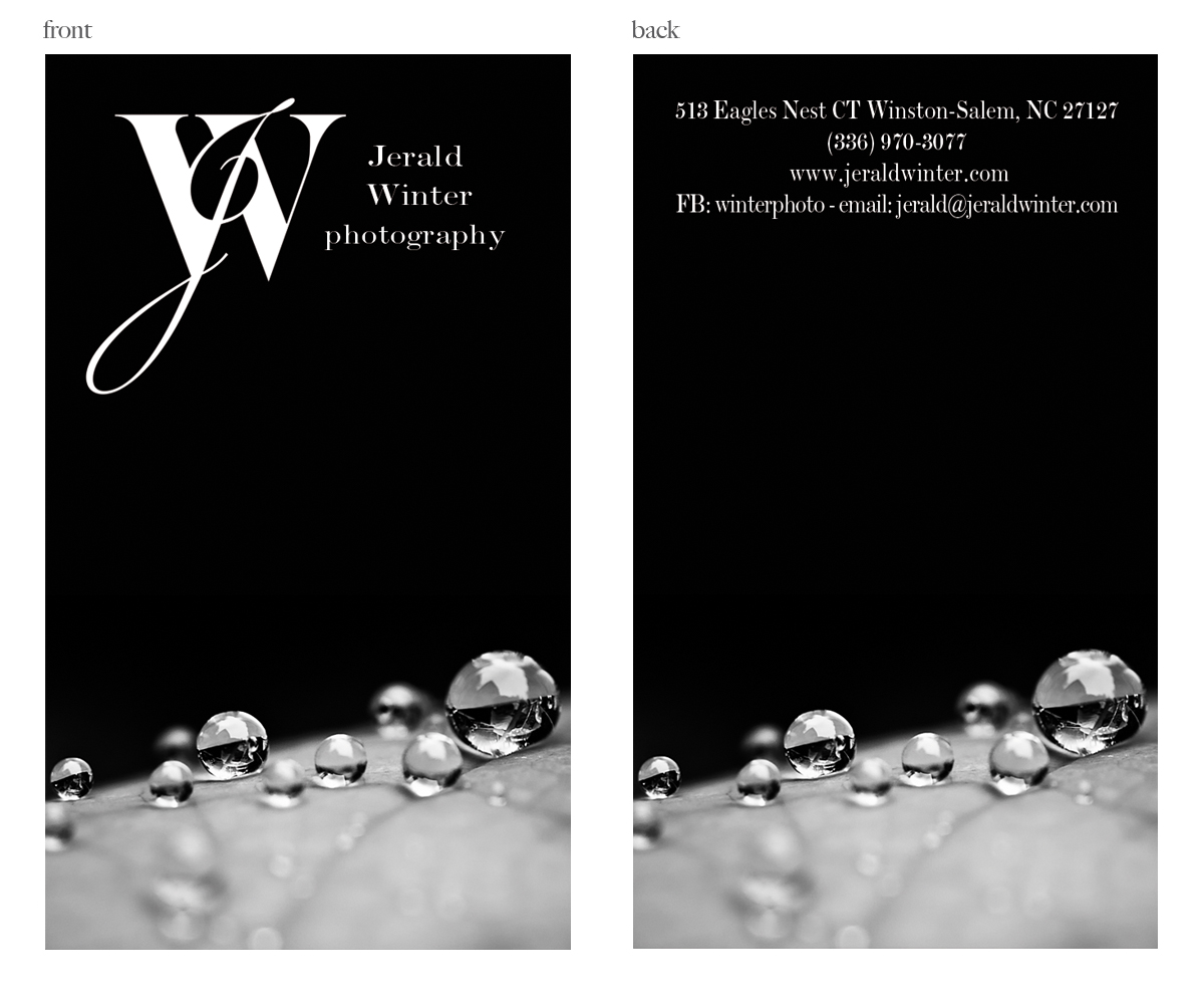 Business Card Design by Maden for Jerald Winter Photography LLC | Design #3659332