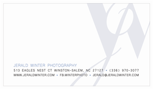 Design de Carte de Visite par Uzi pour Jerald Winter Photography LLC | Design : #3646463
