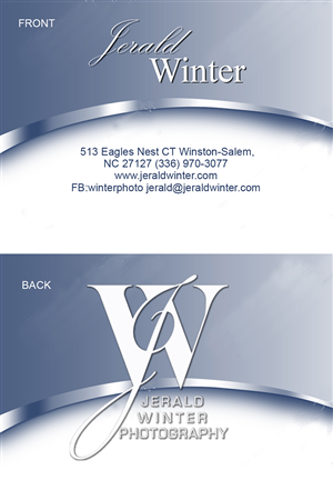Design de Carte de Visite par noelopan1955 pour Jerald Winter Photography LLC | Design : #3652161