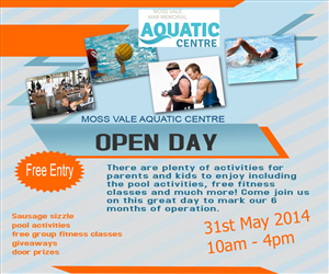 Diseño de Flyer por eman140 para moss vale aquatic centre | Diseño: #3642059