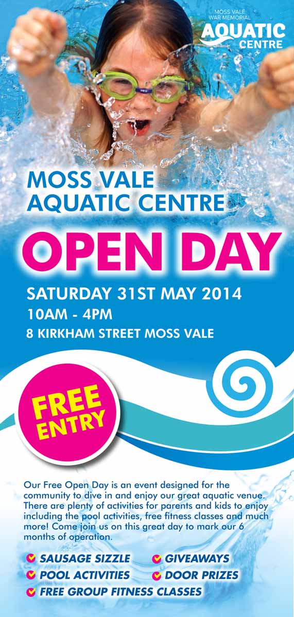Diseño de Flyer por rkailas para moss vale aquatic centre | Diseño: #3694093