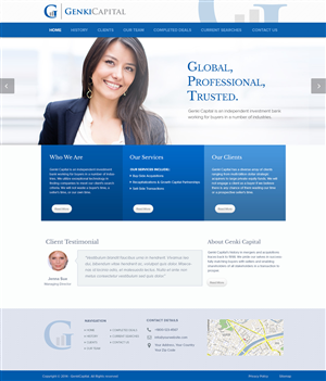 Website for Genki Capital - investment banking firm | Web Design by Emmanuel